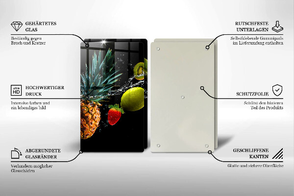 De vidrio templado Frutas en agua