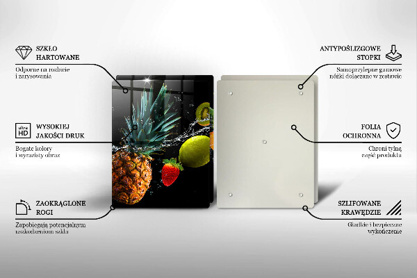 De vidrio templado Frutas en agua