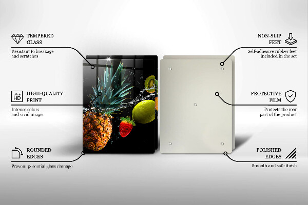 De vidrio templado Frutas en agua