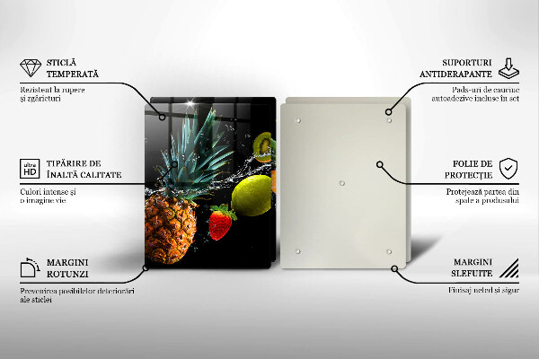 De vidrio templado Frutas en agua