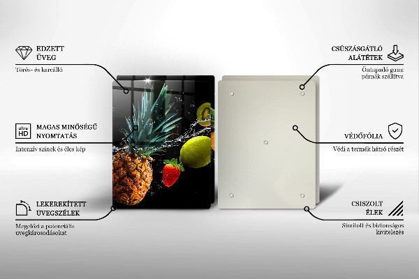 De vidrio templado Frutas en agua