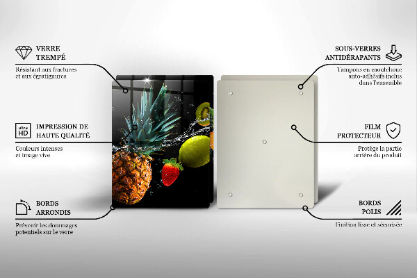 De vidrio templado Frutas en agua