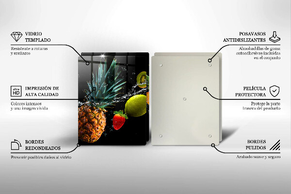 De vidrio templado Frutas en agua