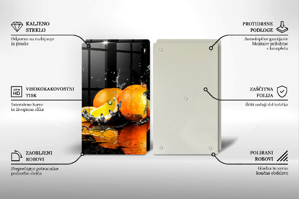 De vidrio templado Fruta jugosa de naranja