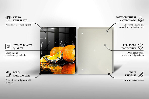 De vidrio templado Fruta jugosa de naranja