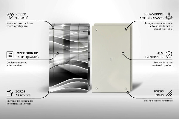 De vidrio templado Líneas suaves de abstracción