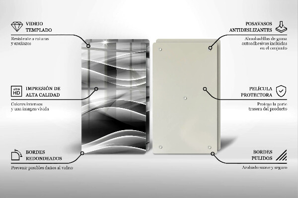 De vidrio templado Líneas suaves de abstracción