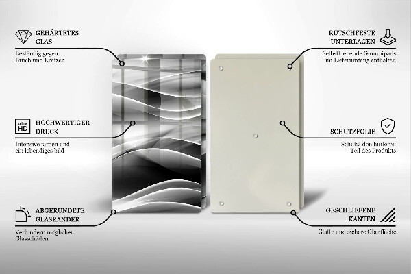 De vidrio templado Líneas suaves de abstracción