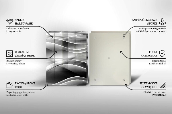 De vidrio templado Líneas suaves de abstracción