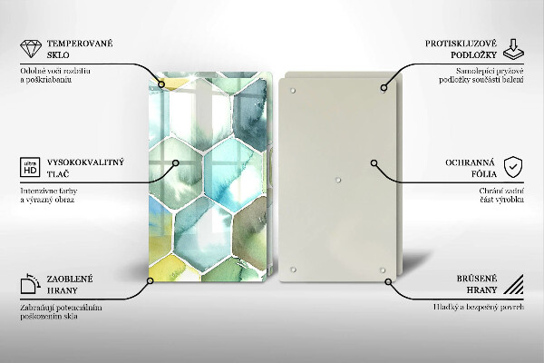 De vidrio templado Hexágonos de acuarela