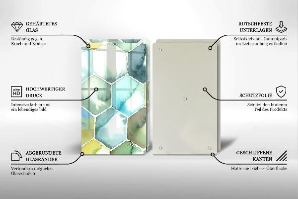 De vidrio templado Hexágonos de acuarela