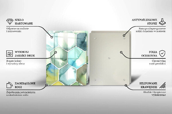 De vidrio templado Hexágonos de acuarela