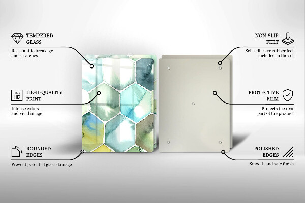 De vidrio templado Hexágonos de acuarela