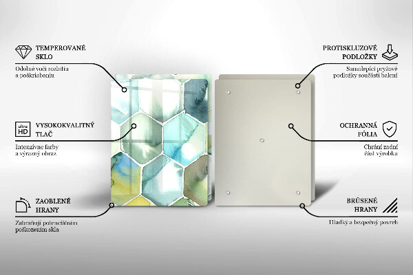 De vidrio templado Hexágonos de acuarela