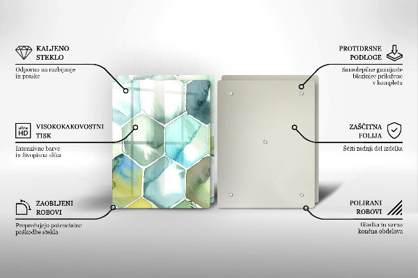De vidrio templado Hexágonos de acuarela