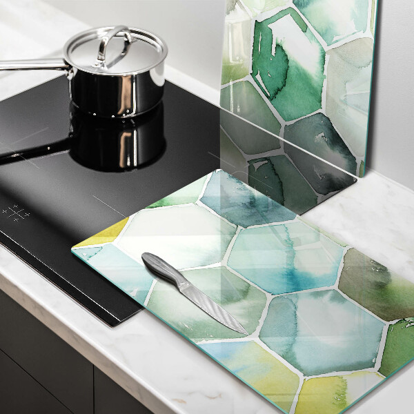 De vidrio templado Hexágonos de acuarela