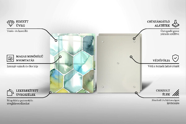 De vidrio templado Hexágonos de acuarela