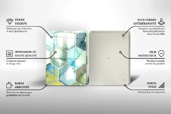 De vidrio templado Hexágonos de acuarela