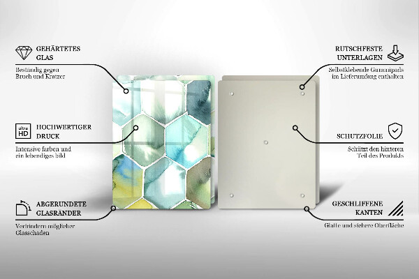 De vidrio templado Hexágonos de acuarela