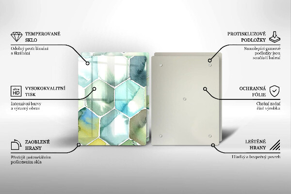De vidrio templado Hexágonos de acuarela