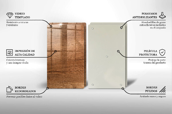 De vidrio templado Textura de madera