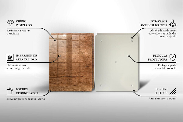 De vidrio templado Textura de madera