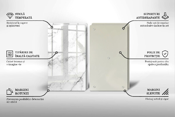 De vidrio templado Textura de mármol elegante
