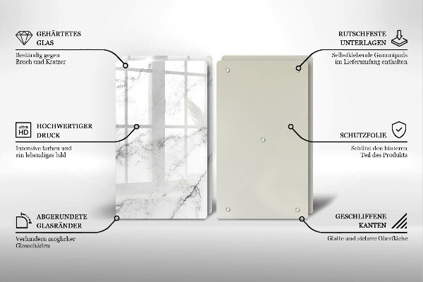 De vidrio templado Textura de mármol elegante