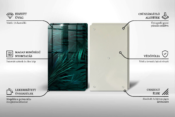 De vidrio templado Hojas de la selva salvaje