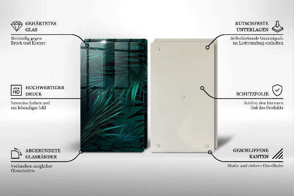 De vidrio templado Hojas de la selva salvaje