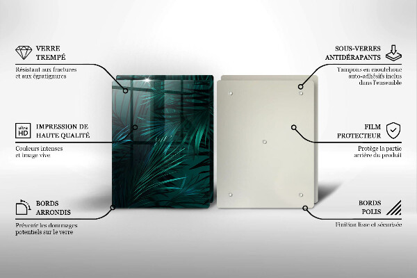 De vidrio templado Hojas de la selva salvaje