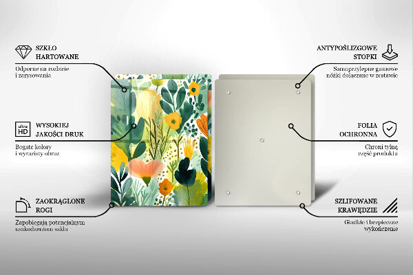 De vidrio templado Flores pintadas