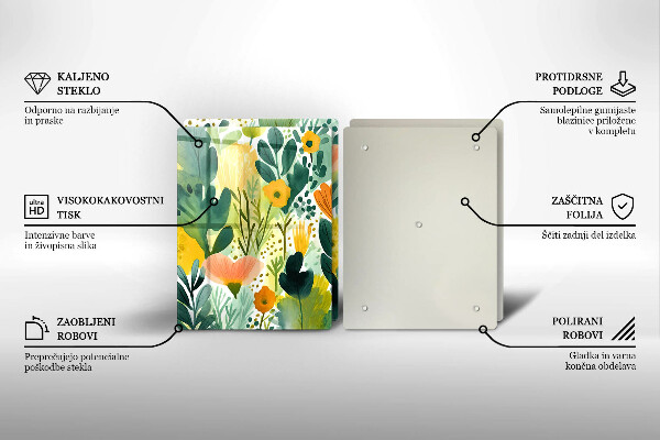 De vidrio templado Flores pintadas