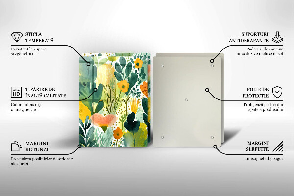 De vidrio templado Flores pintadas