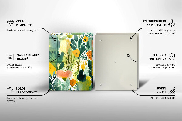 De vidrio templado Flores pintadas