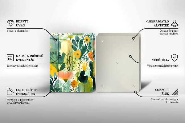 De vidrio templado Flores pintadas