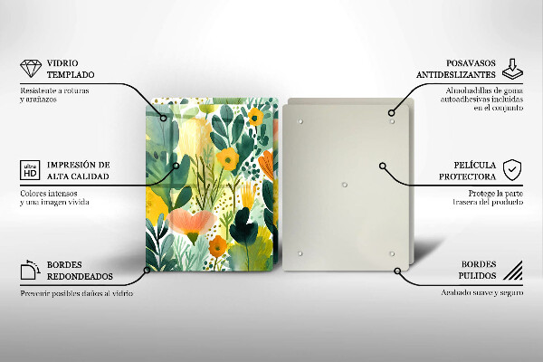 De vidrio templado Flores pintadas