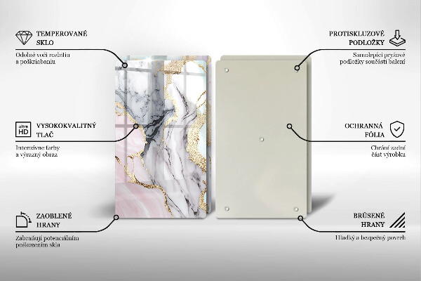 De vidrio templado Mármol pastel