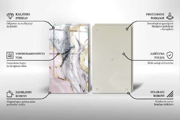 De vidrio templado Mármol pastel