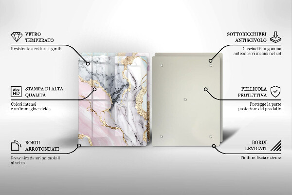 De vidrio templado Mármol pastel