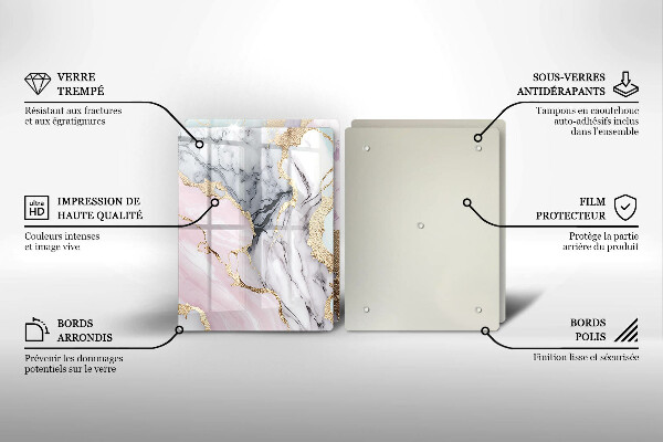 De vidrio templado Mármol pastel