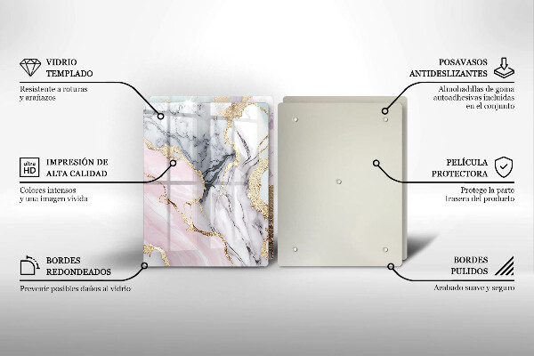De vidrio templado Mármol pastel