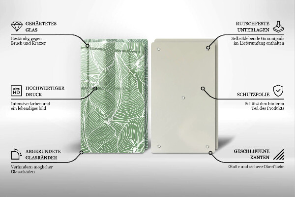 De vidrio templado Hojas lineales