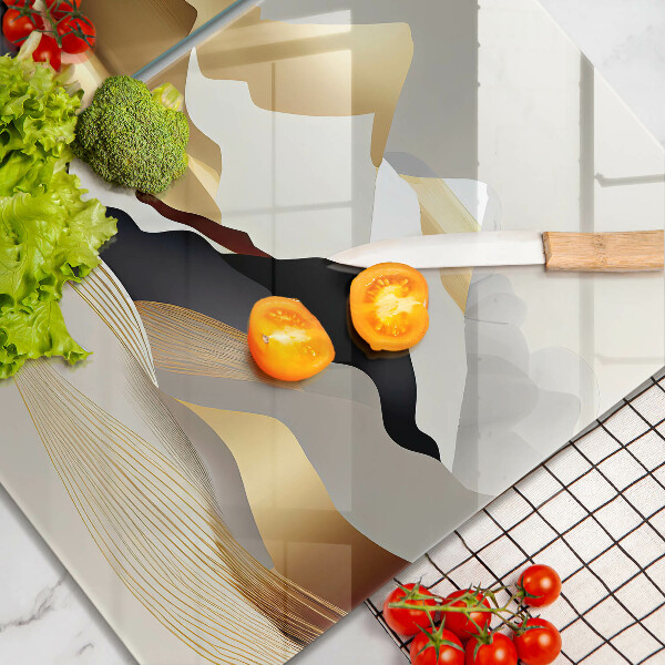 De vidrio templado Montañas doradas abstractas