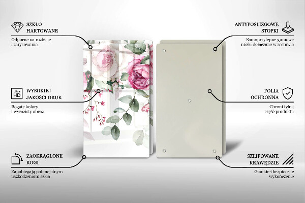 De vidrio templado Rosas acuarelas