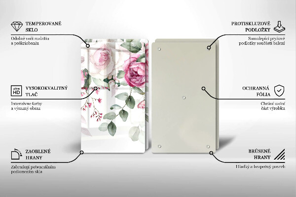 De vidrio templado Rosas acuarelas