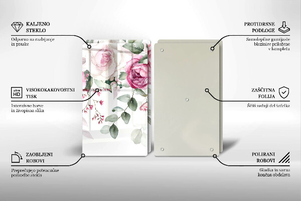 De vidrio templado Rosas acuarelas