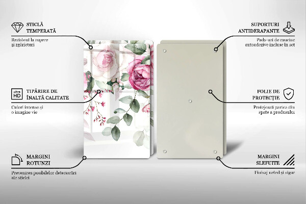 De vidrio templado Rosas acuarelas