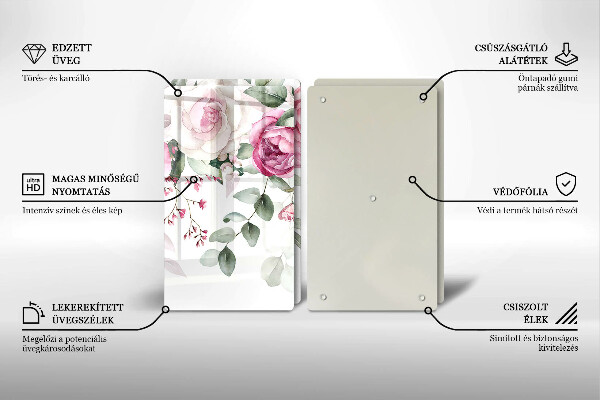 De vidrio templado Rosas acuarelas