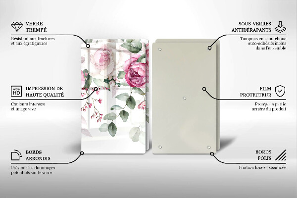 De vidrio templado Rosas acuarelas